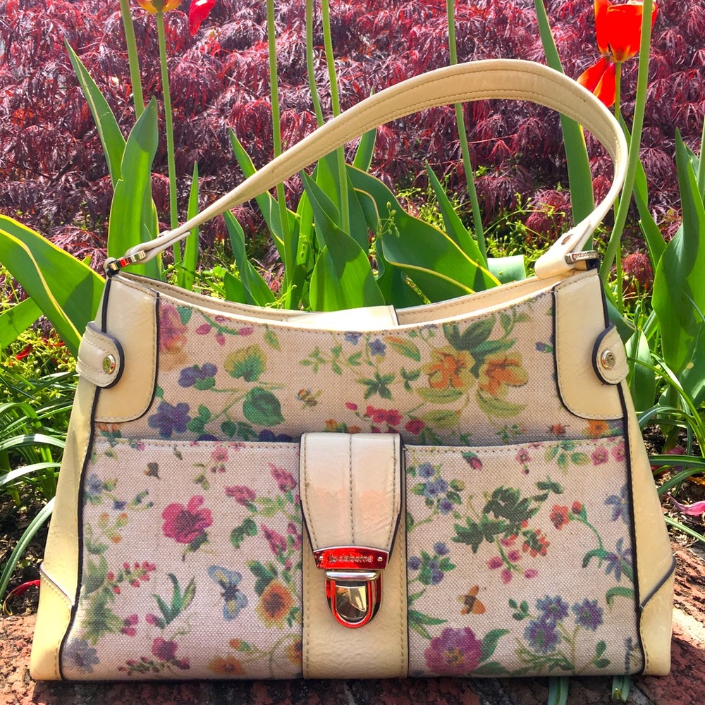 Liz Claiborne floral and patent leather bag
